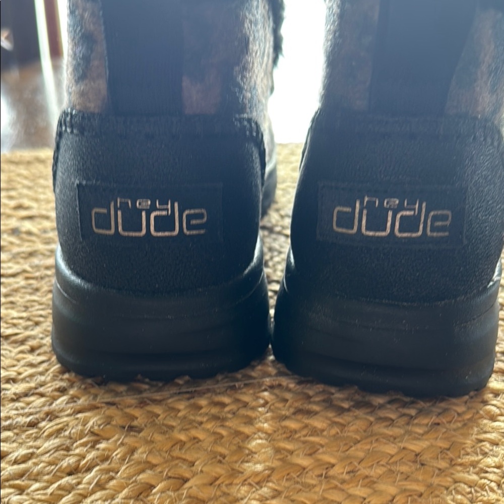 Hey Dude Black and Brown Ankle Booties